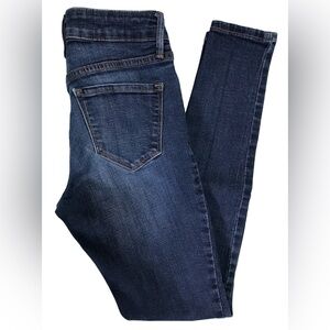Old Navy Rockstar Super Skinny Jeans Mid Rise Dark Wash Denim 5 Pockets Size 0